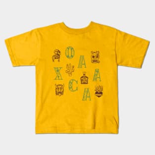 Oaxaca Alphabets - Wild Yellow Kids T-Shirt